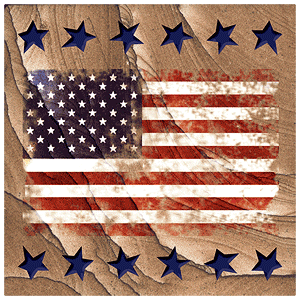 American Flag Sandstone Square Coaster