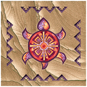 Indian Turtle Sandstone Square Coaster