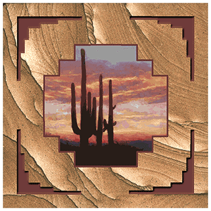 Saguaro Sunset Sandstone Square Coaster