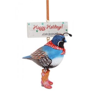 Happy Holidays- Quail Ornament