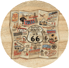 Route 66 Map Sandstone Coaster