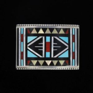 Traditional Zuni Inlaid Belt Buckle