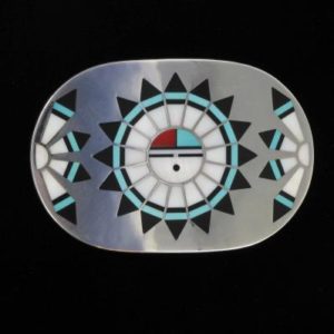 Zuni Sunface Inlaid Belt Buckle