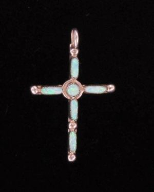 Cultured Opal Petit Point Cross