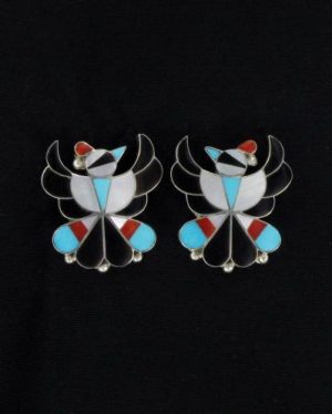 Zuni Multi-Stone Inlaid Thunderbird Post Earring