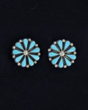 Nine Pettipoint Turquoise Cluster Earring