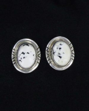 White Buffalo Turquoise Post Earrings