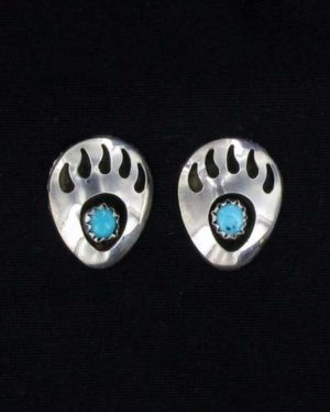 Bear Claw with Turquoise Post Earring
