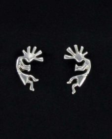 Navajo Silver Kokopelli Post Earring
