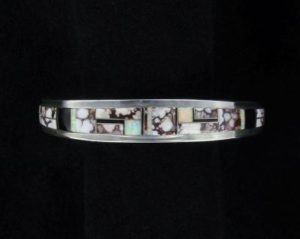 Inlaid Multistone White Buffalo Bracelet