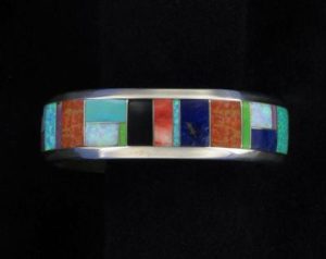 Navajo Multi Stone Totally Inlaid Bracelet