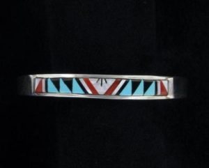Zuni Sterling Silver Inlaid Bracelet