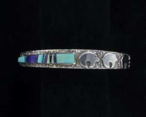 Inlaid Multistone with Fetish Bear Bracelet