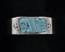 Navajo Inlaid Turquoise & Opal Bracelet