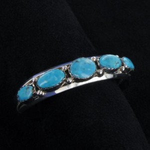 Silver Bracelet with Five Beautiful Turquoise Stones