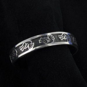 Hopi Overlay Bracelet -Five Kokopellis