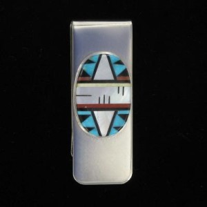 Zuni Multi-Stone Inlaid Money Clip