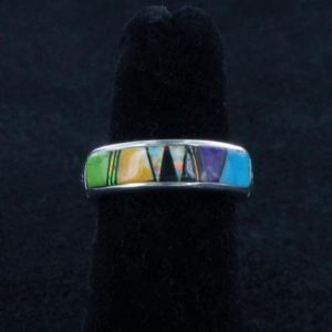 Navajo Multi-Stone Inlaid Band Ring