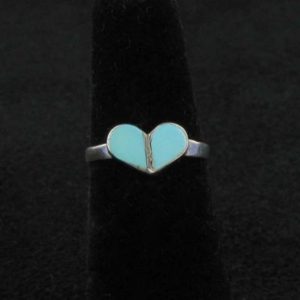 Zuni Turquoise Inlaid Heart Ring