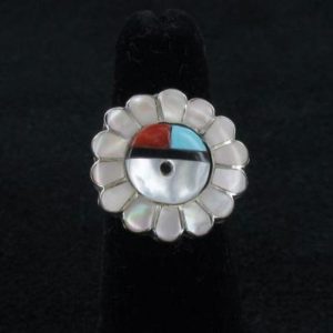 Zuni Inlaid Sun Face Ring