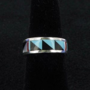 Zuni Multi-Stone Inlaid Band Ring
