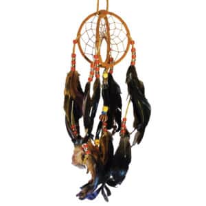 3-D Beaded Dream Catcher w Feathers