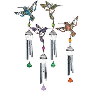 4 Asst. Hummingbirds Pewterworks Chime