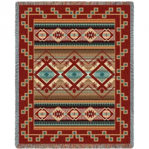 Las Cruces Turquoise Throw Blanket
