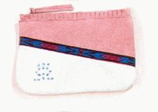 Pink & White Leather Clutch