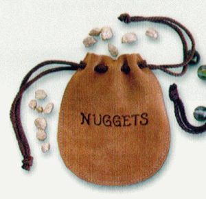 Leather Nugget Poke - Drawstring Bag
