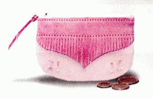 Pink coin purse with fringe