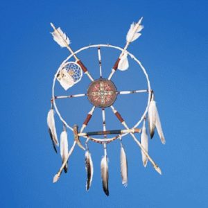 13" Navajo Medicine Wheel with Arrows and Pipe