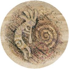 Stylized Kokopelli Sandstone Coaster