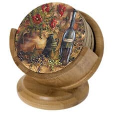 Bamboo Pedestal Coaster Holder