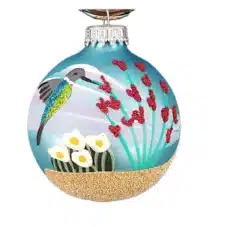 Blue Hummingbird Painted Ornament