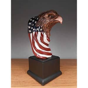 Bronze Finish Eagle Head with American Flag 55150