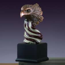 Bronze Finish Eagle Head with American Flag 55150