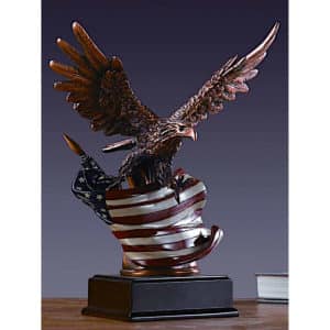 Bronze Finish Eagle with American Flag 51138