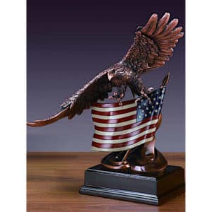 Bronze Finish Eagle with American Flag 51139