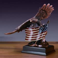 Bronze Finish Eagle with American Flag 51139