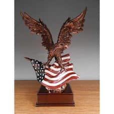 Bronze Finish Eagle with American Flag 51155