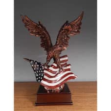 Bronze Finish Eagle with American Flag 51156