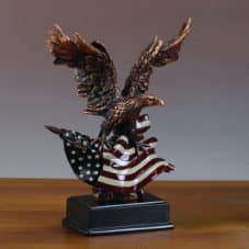 Bronze Finish Eagle with American Flag 51156
