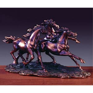 Bronze Finish Three Horses Running 13102