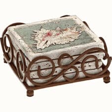 Brown Scroll Wrought Iron Coaster Holder