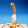 Burl Wood Engraved Steel Custom Knife - Image 2