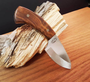 Burl Wood Engraved Steel Custom Knife