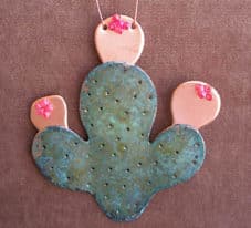 Copper Patina Prickly Pear Ornament