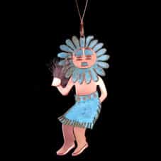 Copper Patina Sunface Kachina Ornament