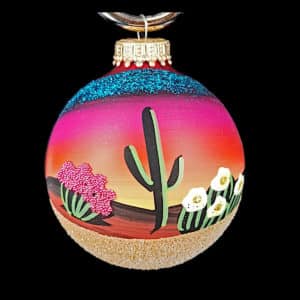 Desert Sunset Hand Painted Ornament